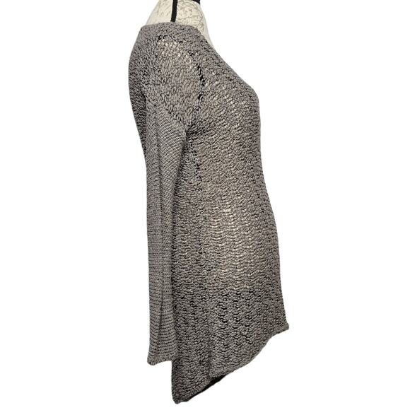 Helmut Lang Gray Alpaca Silk Linen Open Knit V-neck Longline Pullover Sweater MD - Picture 2 of 7